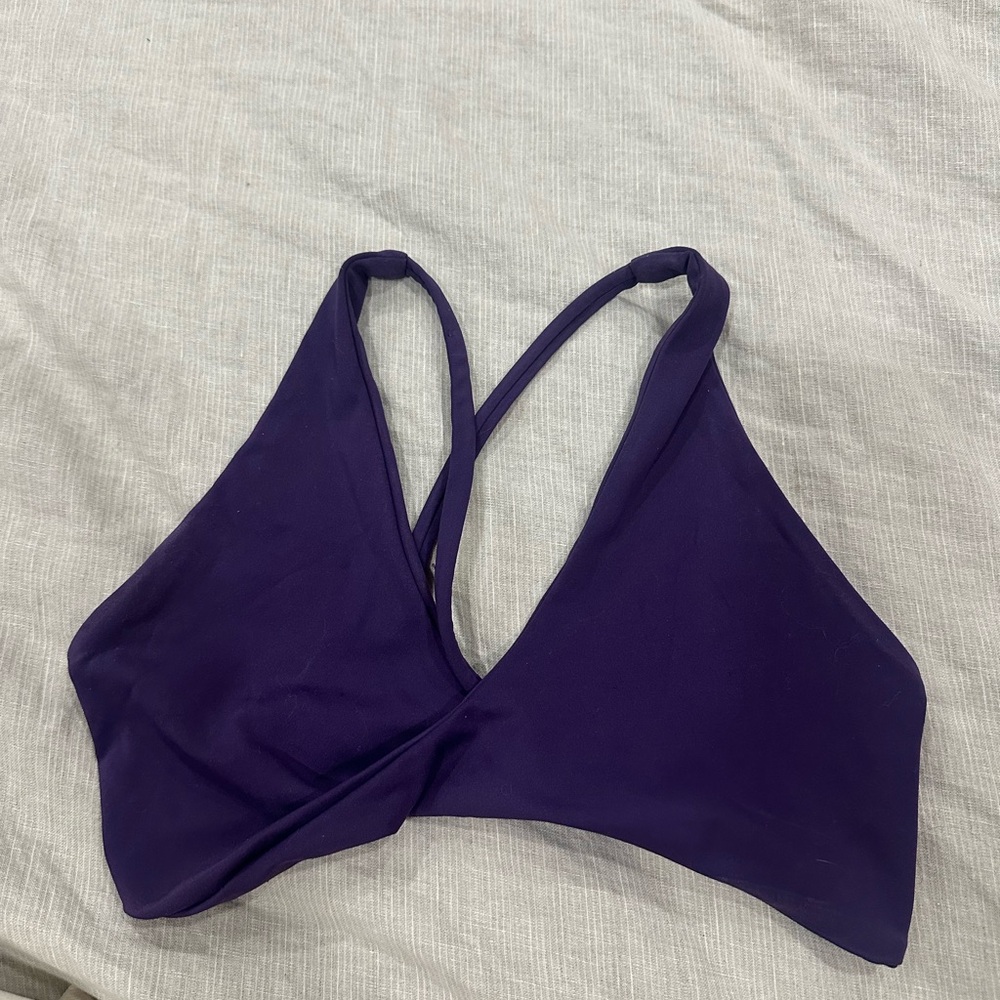 Crop Shop Boutique Purple Open Back Sports Bra